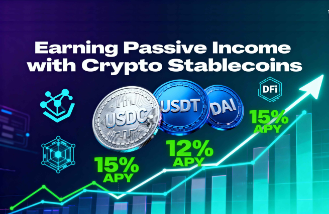Article thumbnail: Low-Risk High-Yield Stablecoin Strategies: Top DeFi Platforms for Beginners to Make Passive Crypto Income