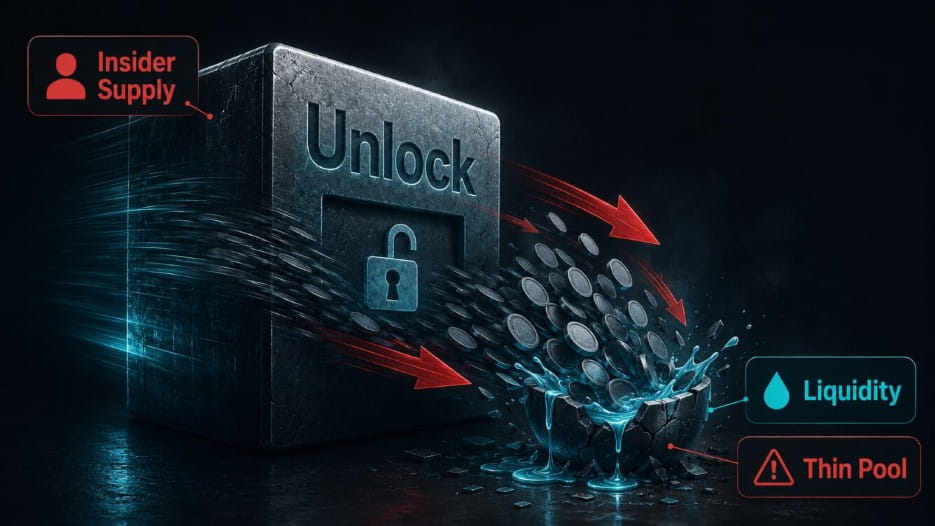 Large insider token unlock moving into a thin liquidity pool and creating sell-pressure risk.