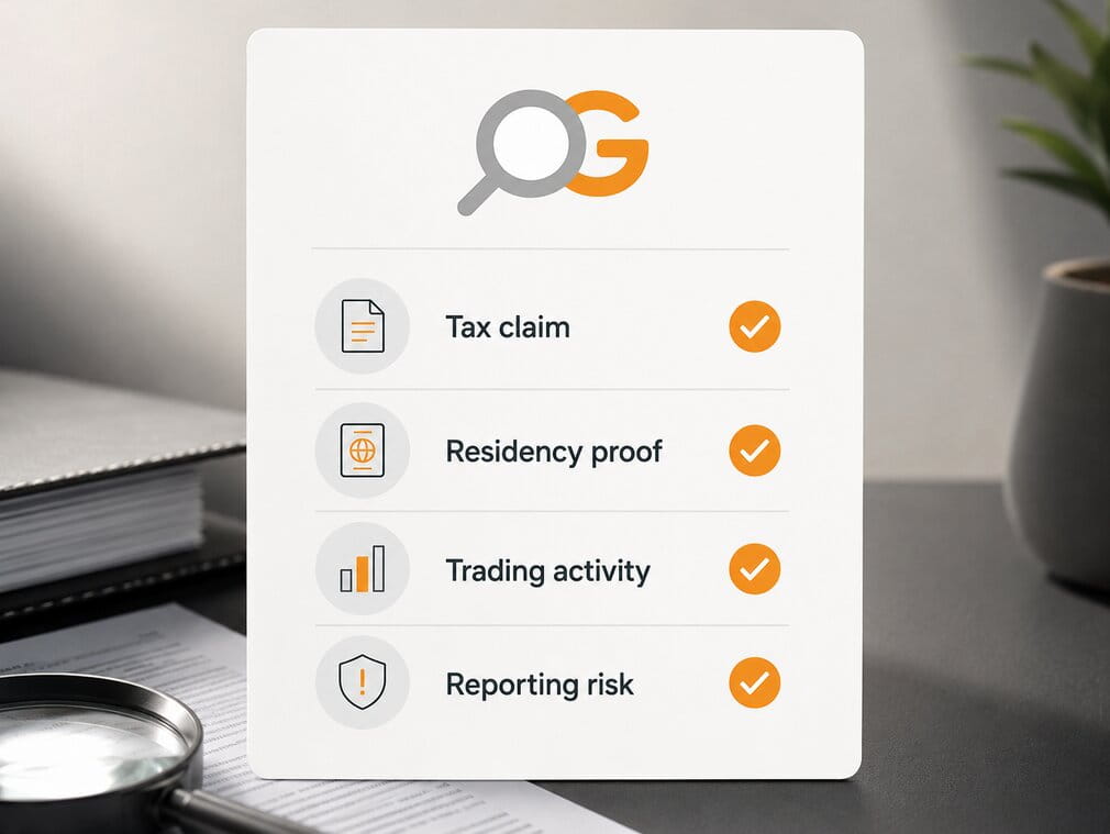 OGAudit tax friendly country ranking checklist separating tax claim, residency proof, trading activity, and reporting risk>