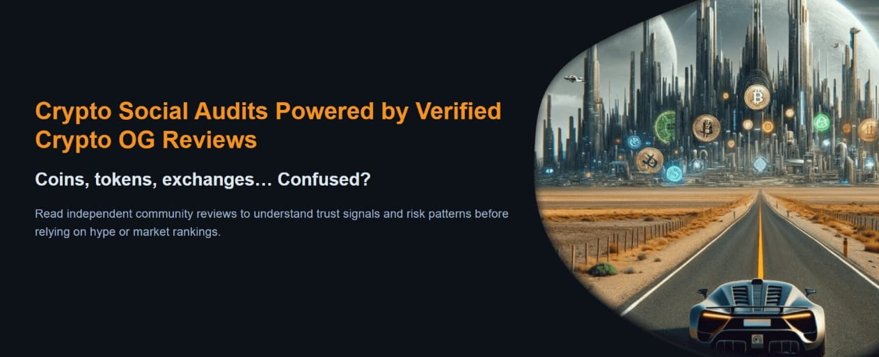 ogaudit about hero page, crypto social audits made by verified experienced crypto users