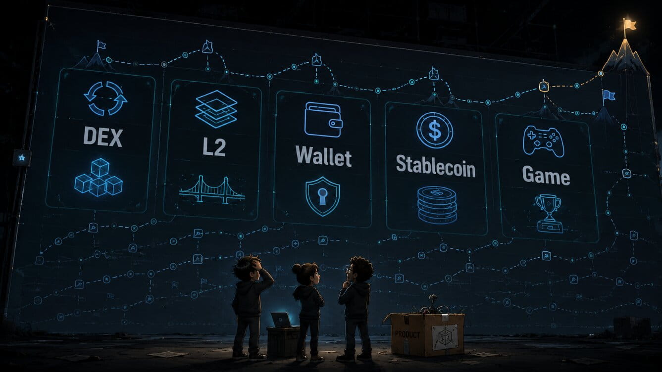Small crypto team facing an unrealistic roadmap containing several major products at once.